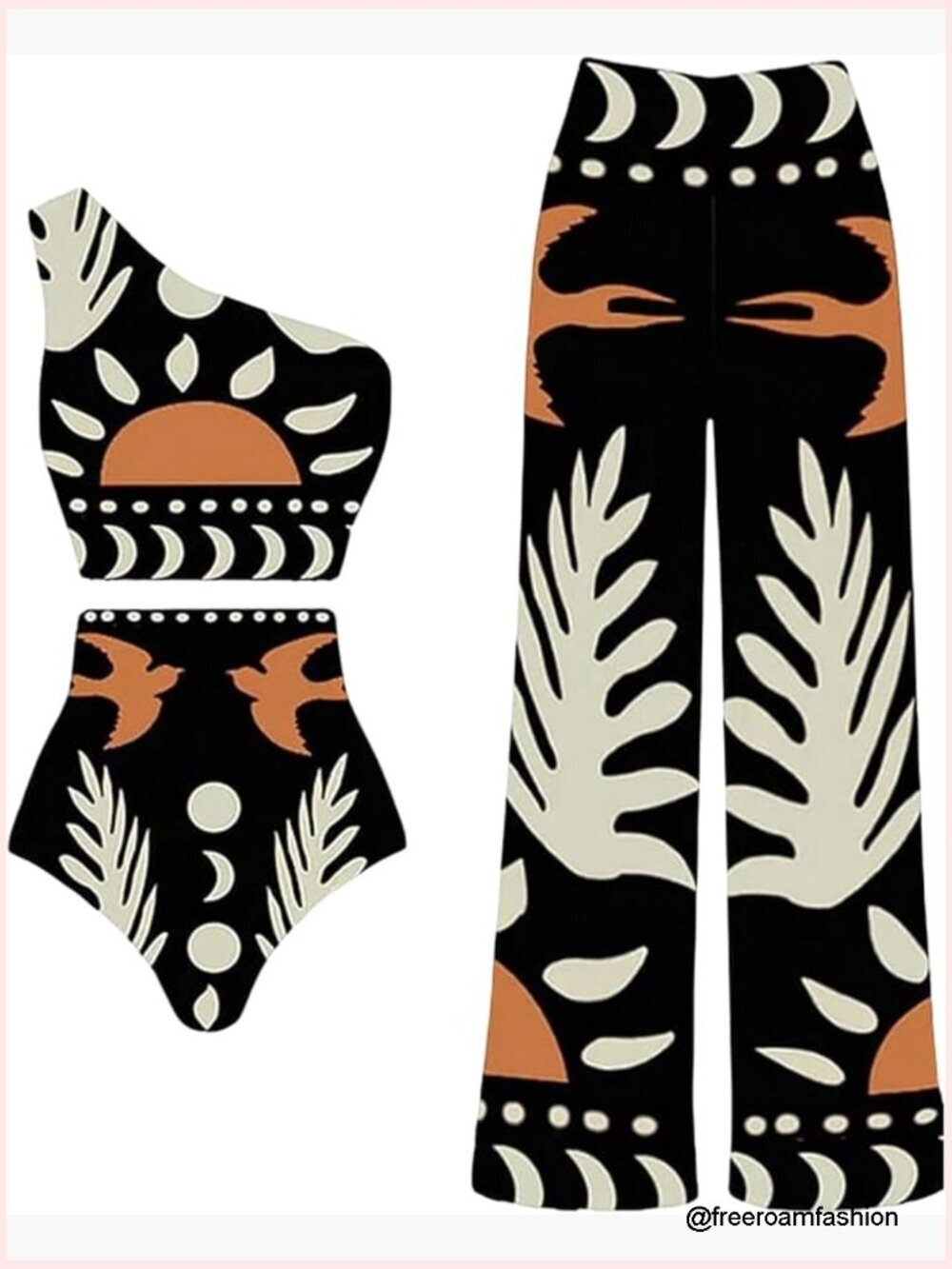 3 Piece Swimsuit Bikini Set with Cover Up Pants